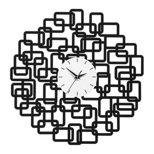 Veeto Abstract Squares Design Wall Clock In Black