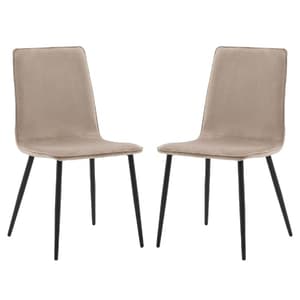 Wickham Taupe Fabric Dining Chairs In Pair