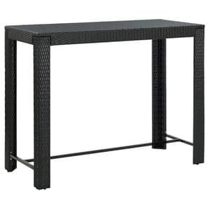 Yuna 140.5cm Poly Rattan Garden Bar Table In Black