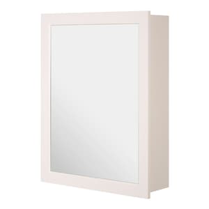 Zennor Mirrored Wall Cabinet In White With 2 Inner Shelves