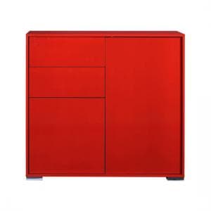 Novi Shiny Red Finish 2 Door Sideboard With 2 Drawers - UK