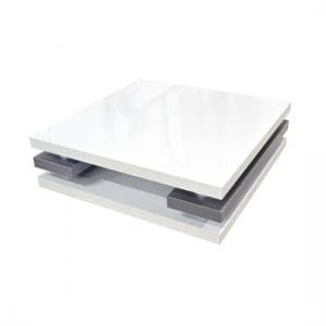 Crossana Coffee Table In White Gloss With Chrome Intermediaries