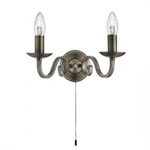 Richmond Antique Brass Two Light Wall Bracket With Candle Style - UK