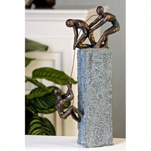 Assistance Sculpture In Bronze With Antique Grey Base