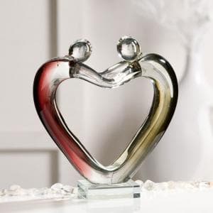 Love Sculpture In Purple And Smoky Glass