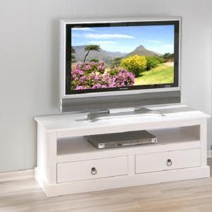 Stanley LCD TV Stand In White With 2 Drawers