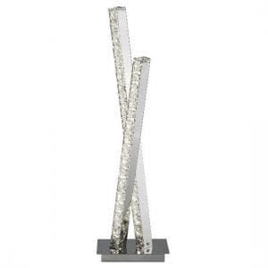 Stunning Double Light Led Column In Clear Crystal Trim with Chro