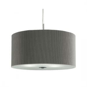 3 Light Silver Drum Pendant With Frosted Glass Diffuser