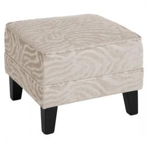 Wembley Foot Stool In Natural Fabric With Wooden Legs