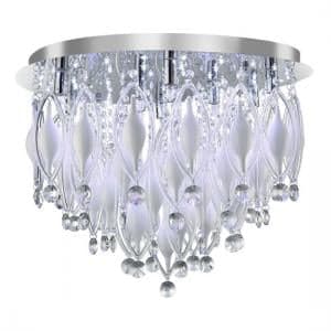Spindle 9 LED Chrome Semi Flush Ceiling Light With Remote