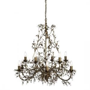 Almandite Brown And Gold Ceiling Light With Crystal Dressing