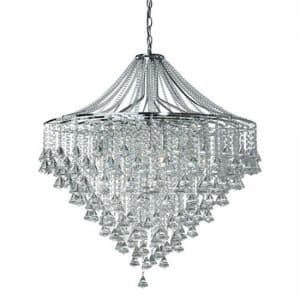 Dorchester 7 Lamp Chrome Ceiling Light With Crystal Buttons