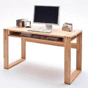 Jasmin Solid Core Beech Computer Desk With 1 Shelf