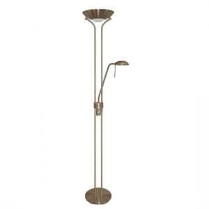 MotherChild Antique Brass Floor Lamp With Double Rotary Switches - UK