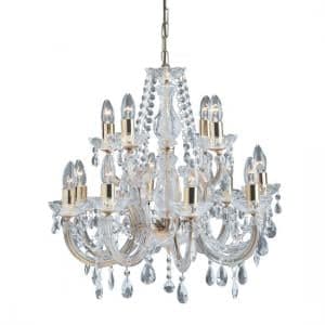 Marie Chandelier Clear Shade Octagonal Droplets Ceiling Light