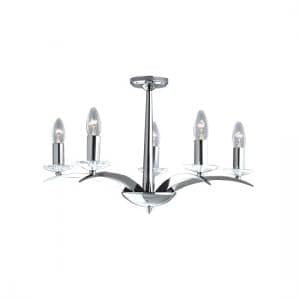 Kensington Chrome Celing Light With Curved Arm Fittings