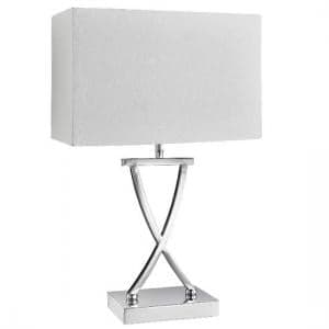 Cross Chrome Table Lamp With Drum Shade