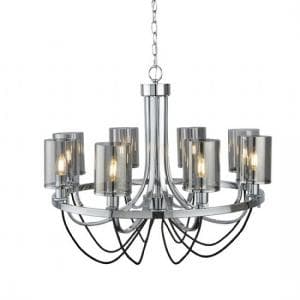 Catalina Chrome Ceiling Cable Lamp With Smoked Glass Shades