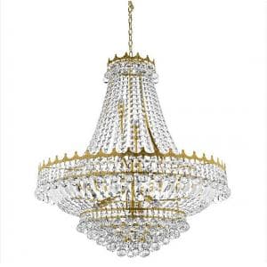 Versailles Gold 13 Light Chandelier Trimmed With Crystal