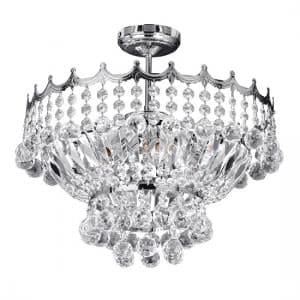 Versailles Chrome Five Light Fitting Trimmed With Crystal