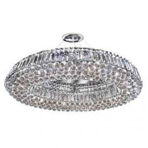 Vesuvius Chrome Oval Ten Light Chandelier With Clear Crystal Cof