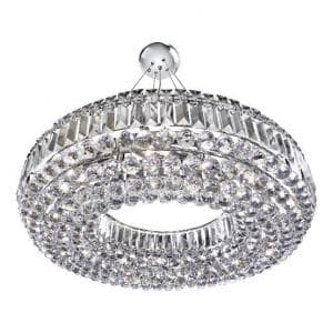 Vesuvius Chrome Ten Light Chandelier With Clear Crystal Coffin D