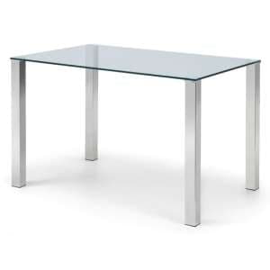 Edith Clear Glass Dining Table With Polished Chrome Legs