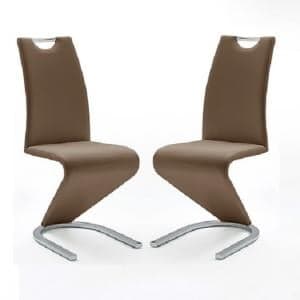 Amado Z Brown Faux Leather Dining Chair In A Pair - UK