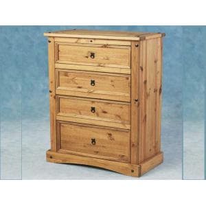 Central 4 Drawer Chest In Waxed Pine - UK