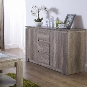 Camerton Wooden Sideboard In Oak With 2 Doors And 3 Drawers