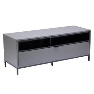 Clevedon Small Wooden TV Stand In Charcoal And Black - UK