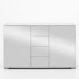 Easy Plus Sideboard In White Alpine With Mirror Fronts