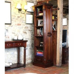 Belarus Narrow Alcove Open Bookcase In Mahogany With 1 Drawer