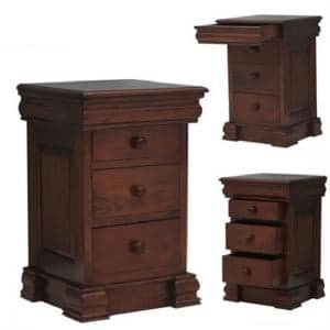 Belarus Bedside Cabinet In Mahogany With 4 Drawers - UK