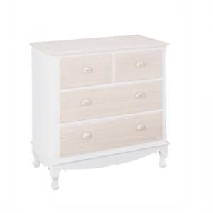 Juliet Wooden Chest Of 4 Drawers In White And Cream