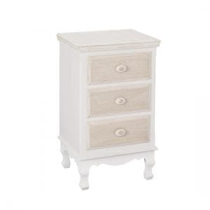 Juliet Wooden Chest Of 3 Drawers In White And Cream