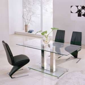 Jorden Large Clear Glass Dining Table Only