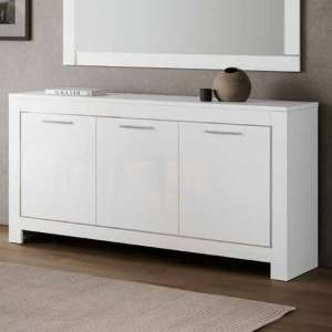 Lorenz Sideboard In White High Gloss With 3 Doors