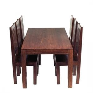 Mango Dining Set with 6 High Back Chairs - UK
