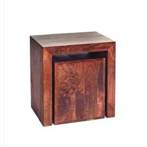 Mango Wood Cubed Nest of 2 Tables