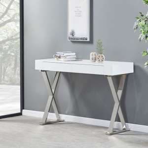 Mayline High Gloss Console Table In White