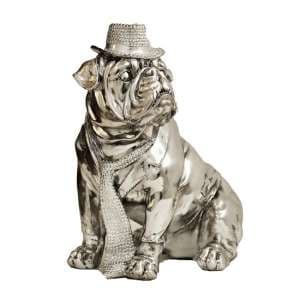 Electroplated Small Size Sitting Dog With Hat Sculpture