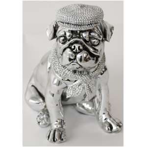 Dog With Hat And Scarf Sitting Sculpture