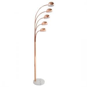 Tupelo Floor Lamp In Copper With White Marble Base