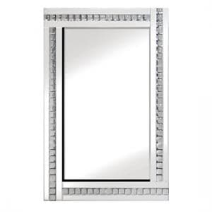 Daisy Wall Mirror Square In White With Acrylic Crystals - UK