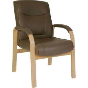 Norman Leather And Wood Visitors Office Chair
