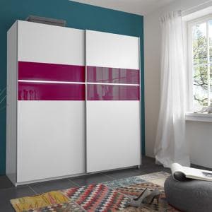 Stylo Sliding Wardrobe In Alpine White With 2 Door And Light
