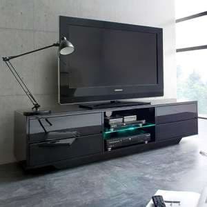 Sienna High Gloss TV Stand In Black With Multi LED Lighting