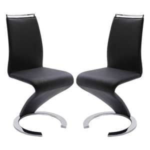 Summer Z Black Faux Leather Dining Chairs In Pair