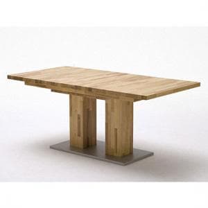 Turin Extendable Dining Table In Core Beech With Chrome Base
